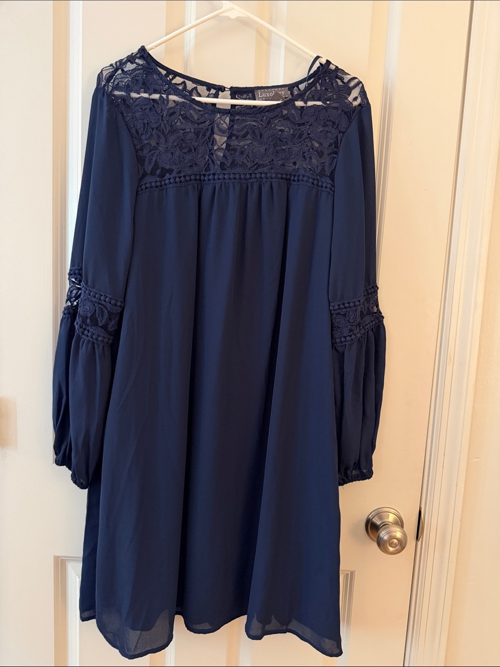 Lot of 3 Women's Black Lace Tiered Babydoll Dress, baby doll short and bluedress - Picture 3 of 3